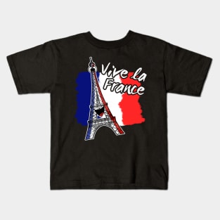 Bastille Day 14 July French Tricolore Eiffel Tower Funny Kids T-Shirt